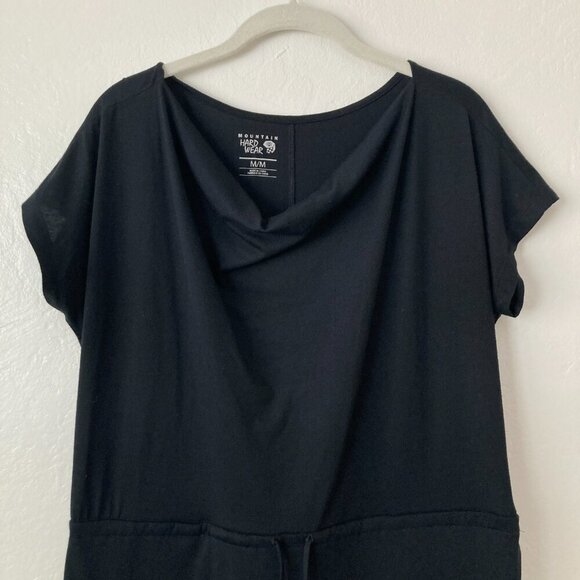 Mountain Hardwear Black Exercise Dress Cowl Neck Cap Sleeve Travel Errands Basic - Picture 2 of 11